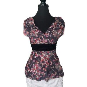 Sweet Pea Black and Pink Polka Dot Blouse